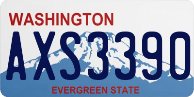 WA license plate AXS3390