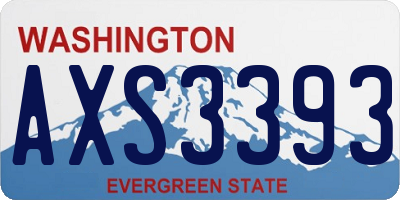 WA license plate AXS3393