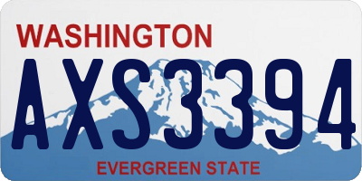 WA license plate AXS3394