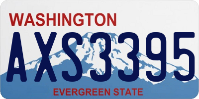WA license plate AXS3395