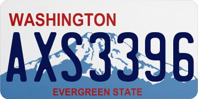 WA license plate AXS3396