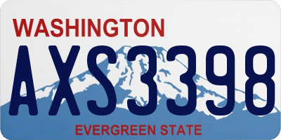 WA license plate AXS3398