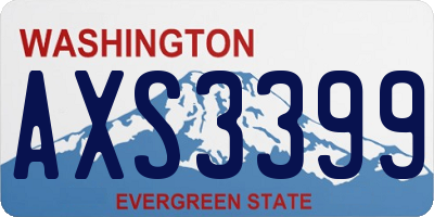 WA license plate AXS3399