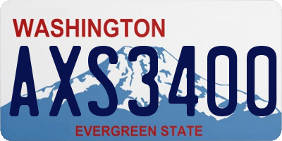 WA license plate AXS3400