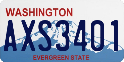 WA license plate AXS3401