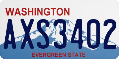 WA license plate AXS3402
