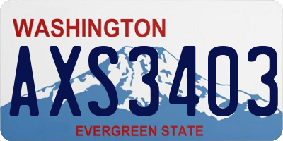 WA license plate AXS3403