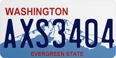 WA license plate AXS3404