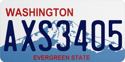 WA license plate AXS3405