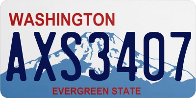 WA license plate AXS3407