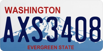 WA license plate AXS3408