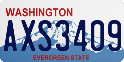 WA license plate AXS3409