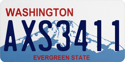 WA license plate AXS3411