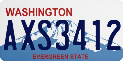 WA license plate AXS3412