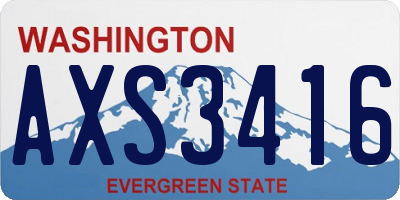 WA license plate AXS3416