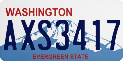 WA license plate AXS3417