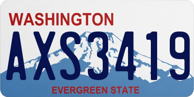 WA license plate AXS3419