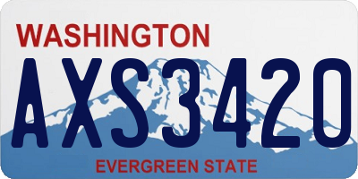 WA license plate AXS3420