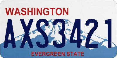 WA license plate AXS3421