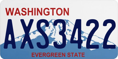 WA license plate AXS3422