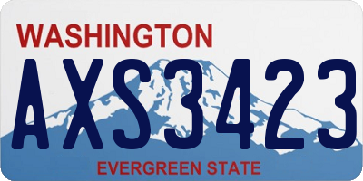 WA license plate AXS3423