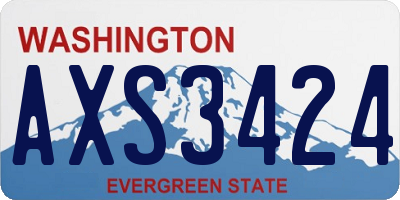 WA license plate AXS3424