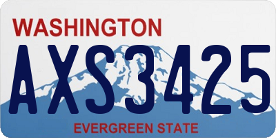 WA license plate AXS3425