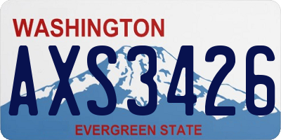 WA license plate AXS3426