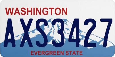WA license plate AXS3427