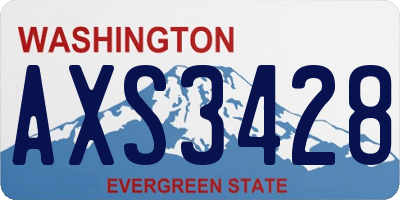 WA license plate AXS3428