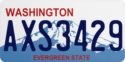WA license plate AXS3429