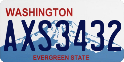 WA license plate AXS3432