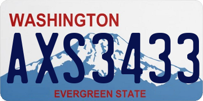 WA license plate AXS3433