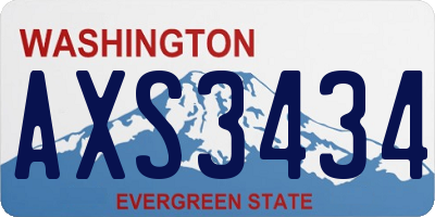 WA license plate AXS3434