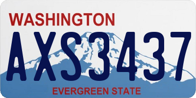 WA license plate AXS3437