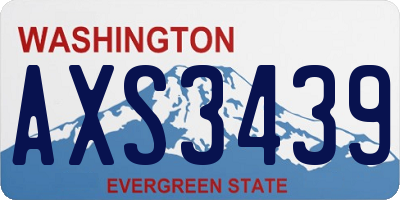 WA license plate AXS3439