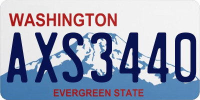 WA license plate AXS3440