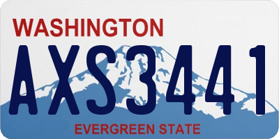 WA license plate AXS3441