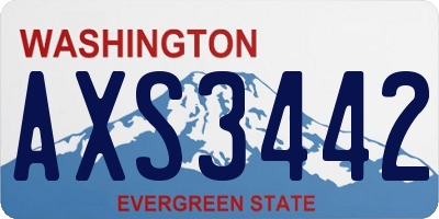 WA license plate AXS3442