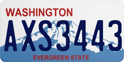 WA license plate AXS3443