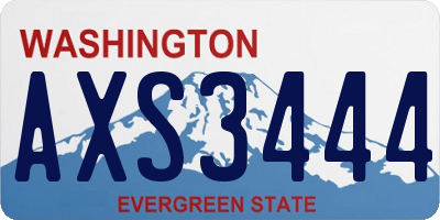 WA license plate AXS3444