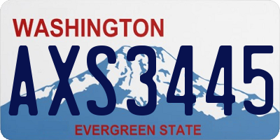 WA license plate AXS3445