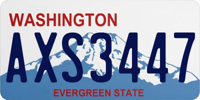 WA license plate AXS3447