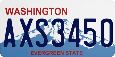 WA license plate AXS3450
