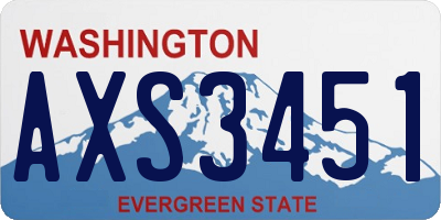 WA license plate AXS3451