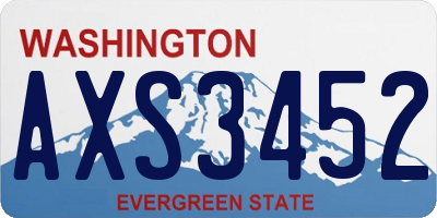 WA license plate AXS3452