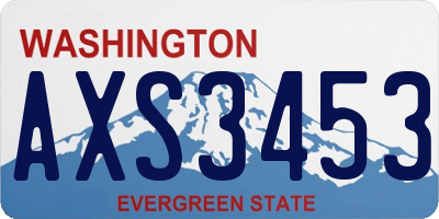 WA license plate AXS3453