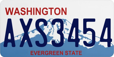 WA license plate AXS3454