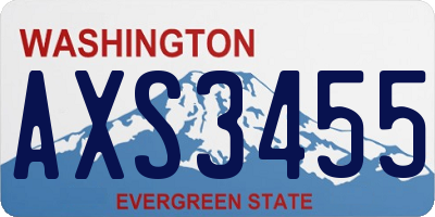 WA license plate AXS3455