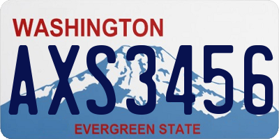 WA license plate AXS3456